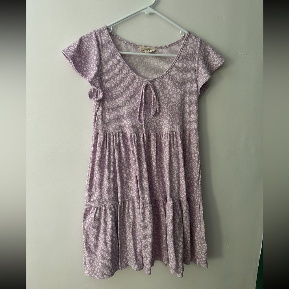 Purple and white dress
